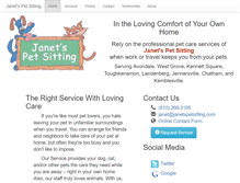 Tablet Screenshot of janetspetsitting.com